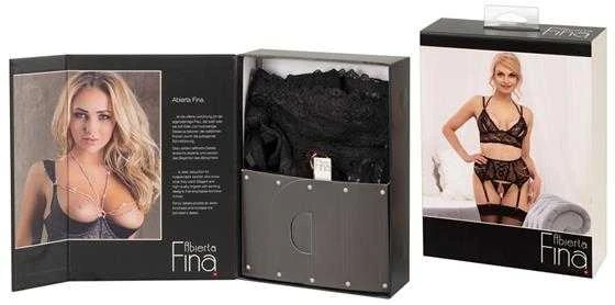 Abierta Fina seksualus 3 dalių komplektas Bra Suspender Set L
