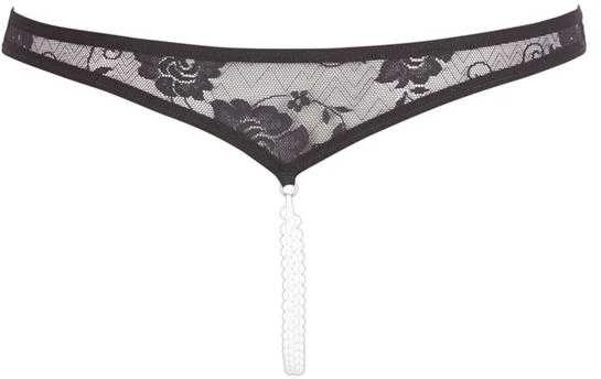 Cottelli Lace String Pearls juodas XL