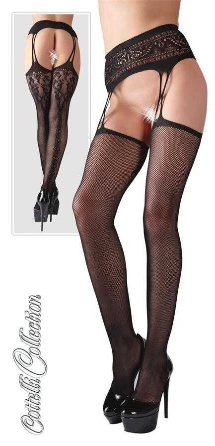 Cottelli Legwear Susp. Petnešėlės + kojinės L/XL
