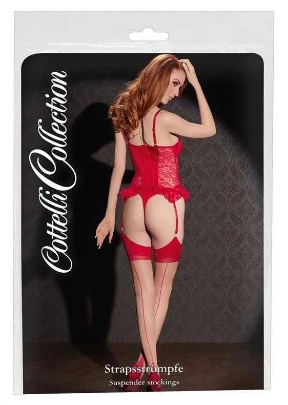 Cottelli Legwear Stockings skin/red 5