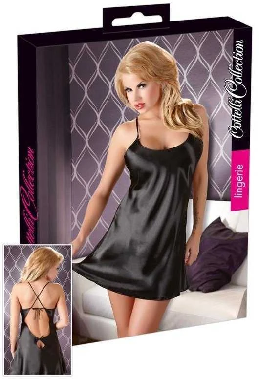 Cottelli Satin Chemise Juodas XXL