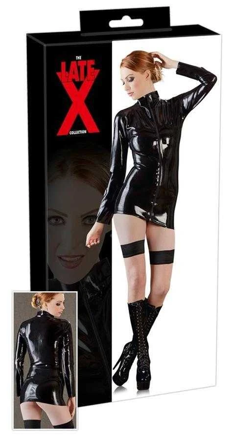 Late X Latex Shirt zip juodas M
