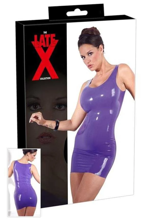 Late X Latex Mini Dress violetinė 2XL