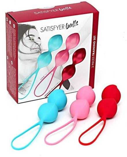 Geisha kamuoliukų rinkinys „Satisfyer V Balls“ (3 vnt. rinkinys)
