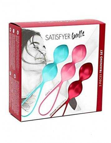 Geisha kamuoliukų rinkinys „Satisfyer V Balls“ (3 vnt. rinkinys)