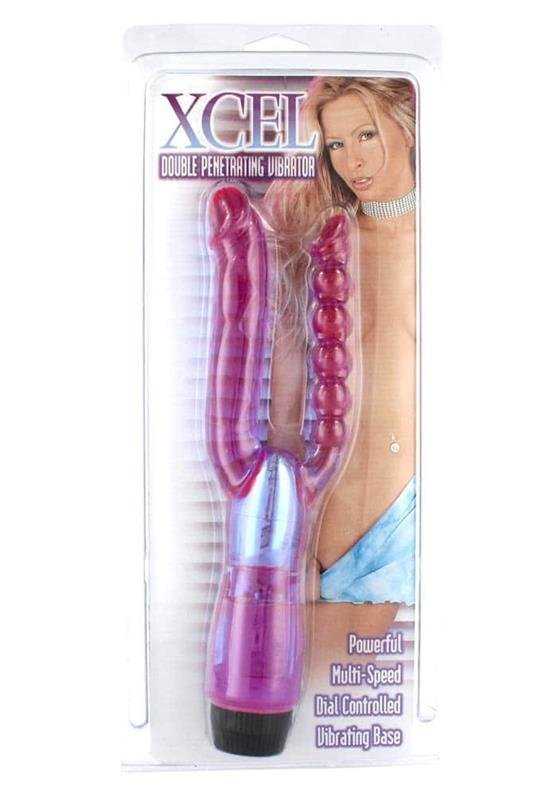 Seven creations Septyni kūriniai „XCEL DOUBLE DOUBLE PENETRATIONAL VIBRATOR PURPLE“.