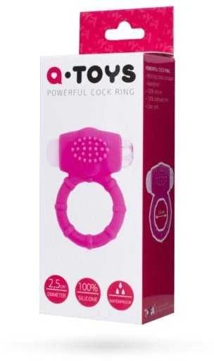 Toyfa A-TOYS, Penis VibroRing, Silicone, Rožinė, O2.5 cm