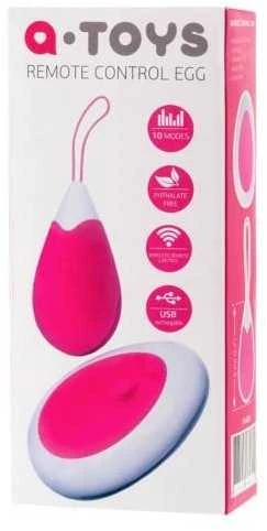 Toyfa A-TOYS, Vibruojantis kiaušinis su nuotolinio valdymo pulteliu, silikoninis, rožinės ir baltos spalvos, 12 cm