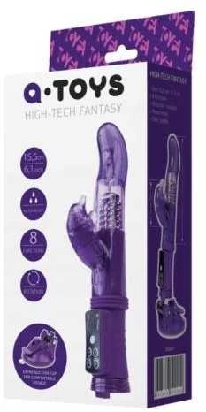 Toyfa A-TOYS, Vibratorius su klitorio stimuliatoriumi, TPR, violetinė, 22,5 cm