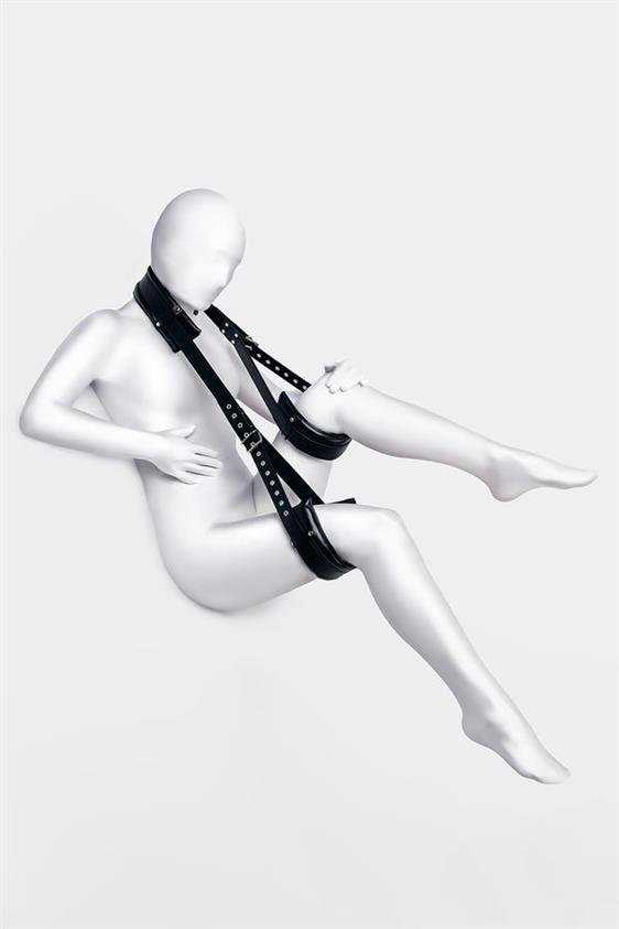 Toyfa Anonymo tvirtinimo diržas, PU oda, juodas, 145 cm