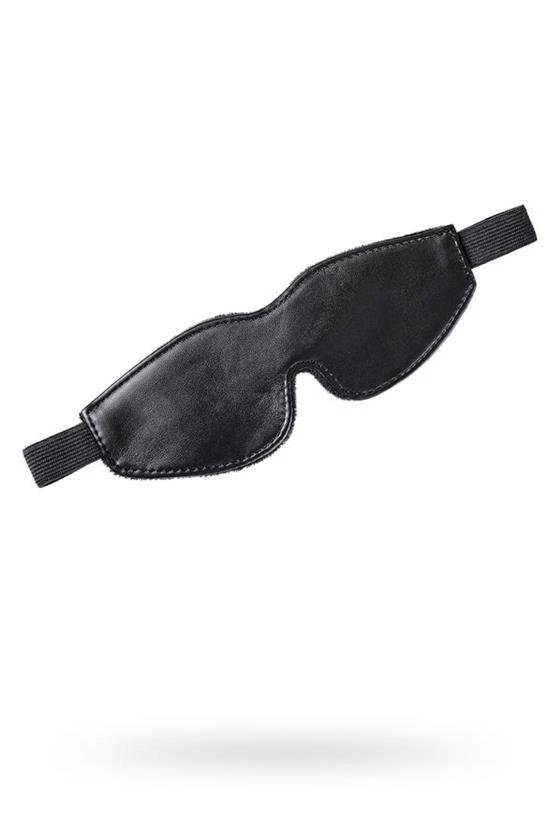 Juoda PU odos akių kaukė su elastine juosta