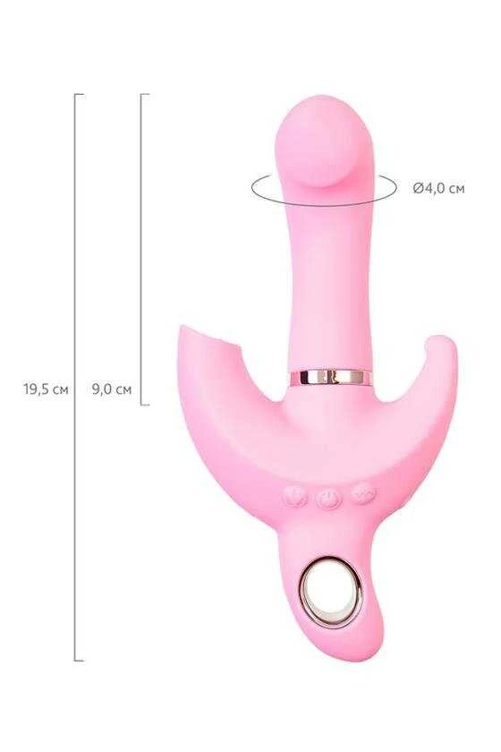 Toyfa JOS Vibratorius su klitorio stimuliatoriumi JOS Twistme, silikonas, rožinė, 19,5 cm