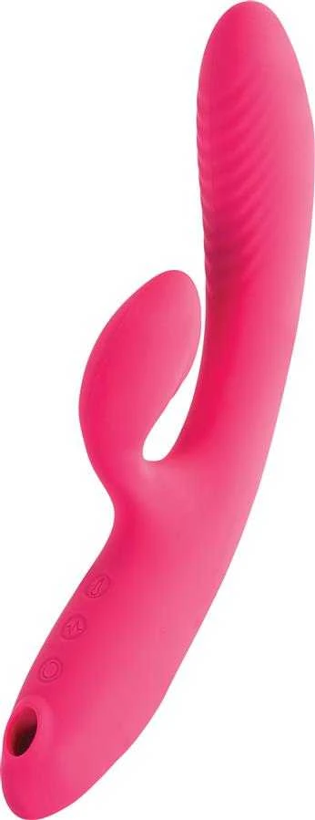 Toyfa JOS Vibratorius su vakuuminių bangų stimuliacija Enila, silikonas, rožinė, 23 cm