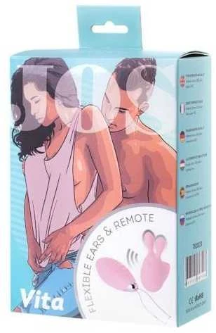Toyfa JOS VITA pirštu vibruojantis kiaušinis ir vibruojantis priedas, silikonas, pudra rožinė, 8,5 ir 8 cm
