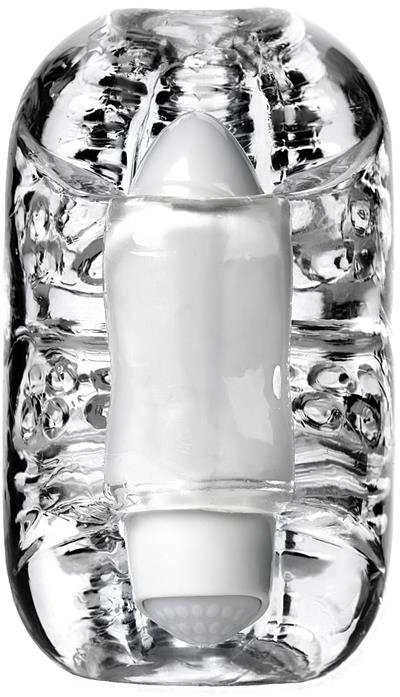 Toyfa Lingam Khani, vibruojantis masturbatorius, TPE, skaidrus, 9 cm