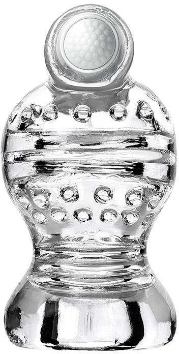 Toyfa Lingam Shakti, vibruojantis masturbatorius, TPE, skaidrus, 9 cm