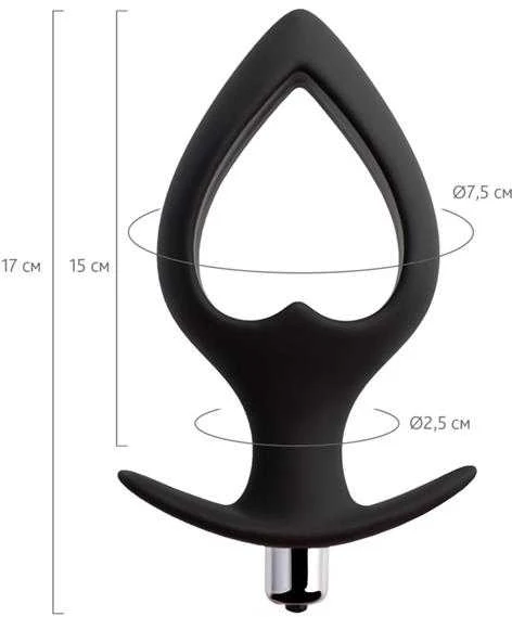 TOYFA POPO Pleasure Anal Plug Cordis L Vibro Juodas