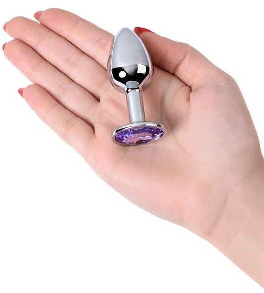 Toyfa Mėlyna Sidabrinis anal plug with gem, mėlynas