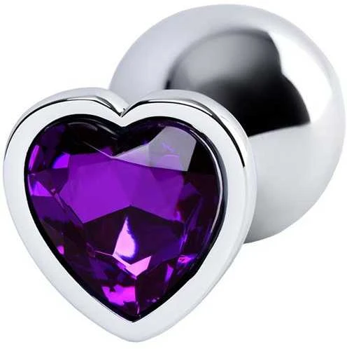 Analinis kamštis su blizgiu violetiniu širdelės akmeniu