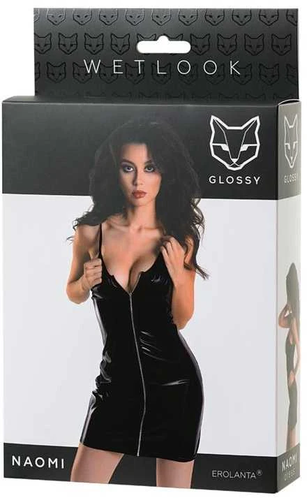 Toyfa Wetlook juodas dress NAOMI