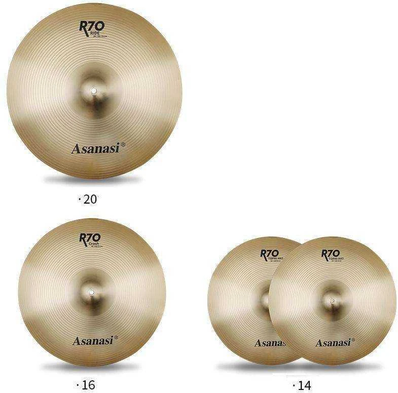 Būgnų komplektas Asanasi BF301-Juodas + lėkštės