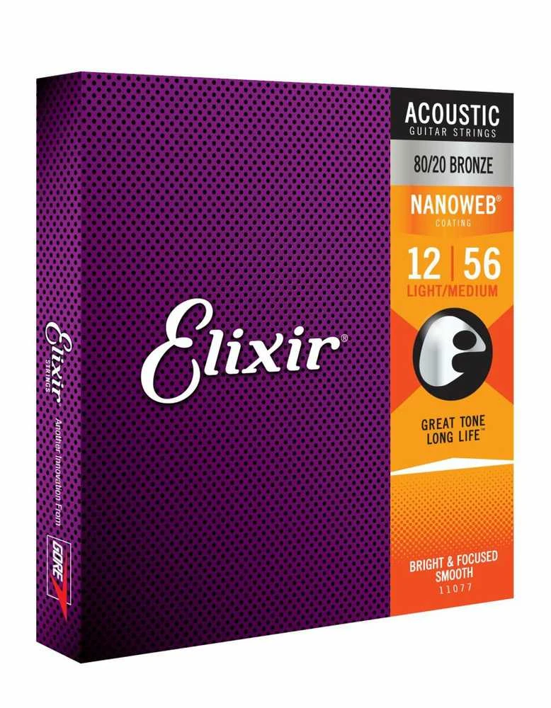 Elixir Eliksyras 11077 Nanoweb Light-Medium 80/20 Bronze 12-56