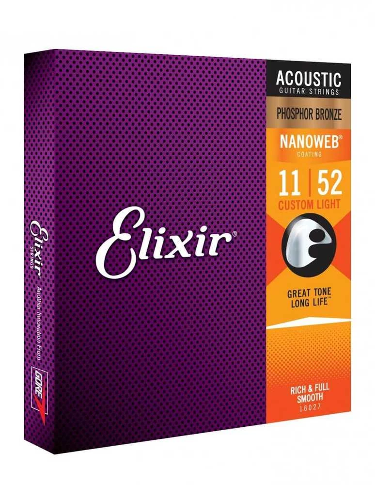 Elixir Eliksyras 16027 Nanoweb Phosphor Bronze 11-52
