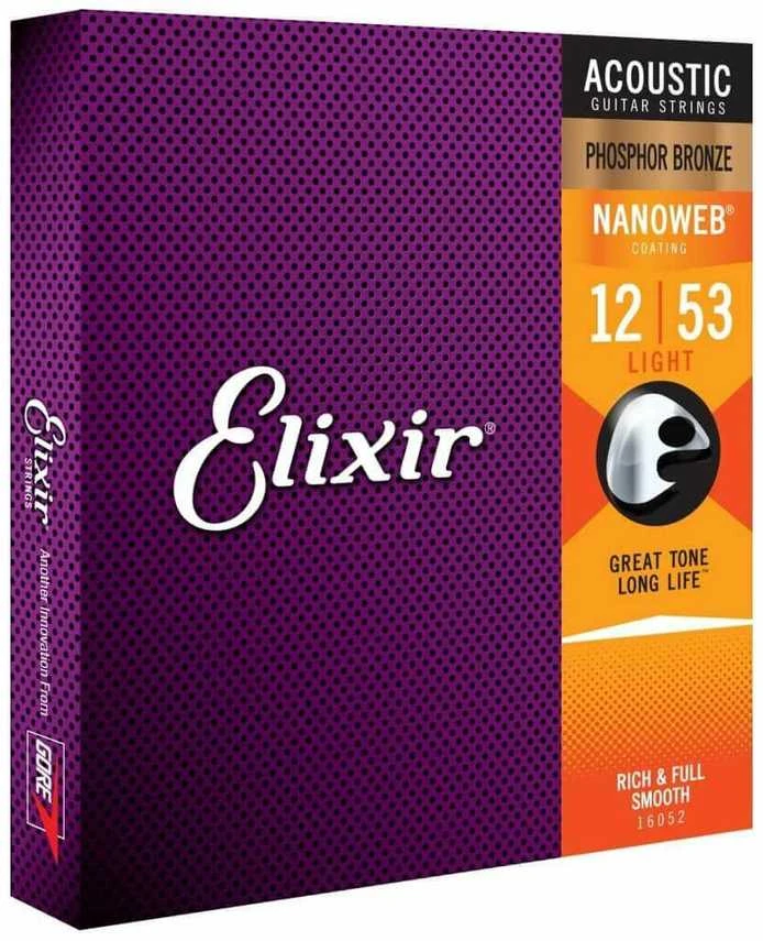 Elixir Eliksyras 16052 Nanoweb Phosphor Bronze 12-53