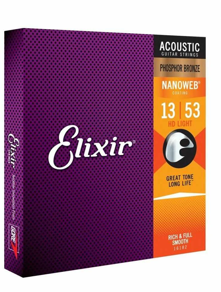 Elixir Eliksyras 16182 Nanoweb Phosphor Bronze HD Light 13-53
