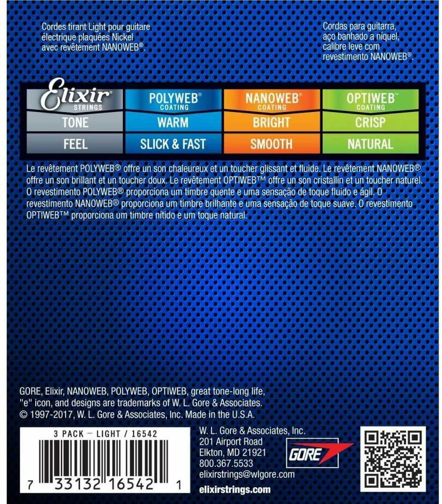 Elixir Eliksyras 16540 Nanoweb Light 10-46 (3 komplektai)