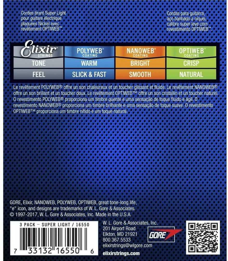 Elixir Eliksyras 19002 Optiweb Super Light 9-42 (3 komplektai)
