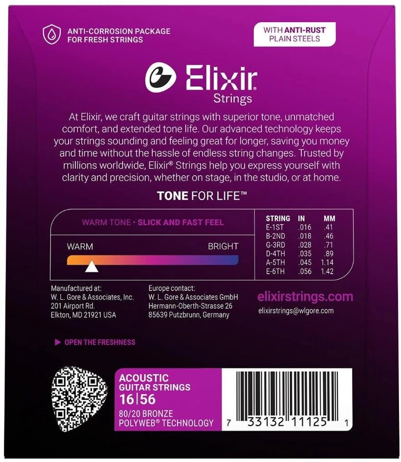 Elixir Eliksyras Polyweb 80/20 Bronze Resonator 11125 16-56