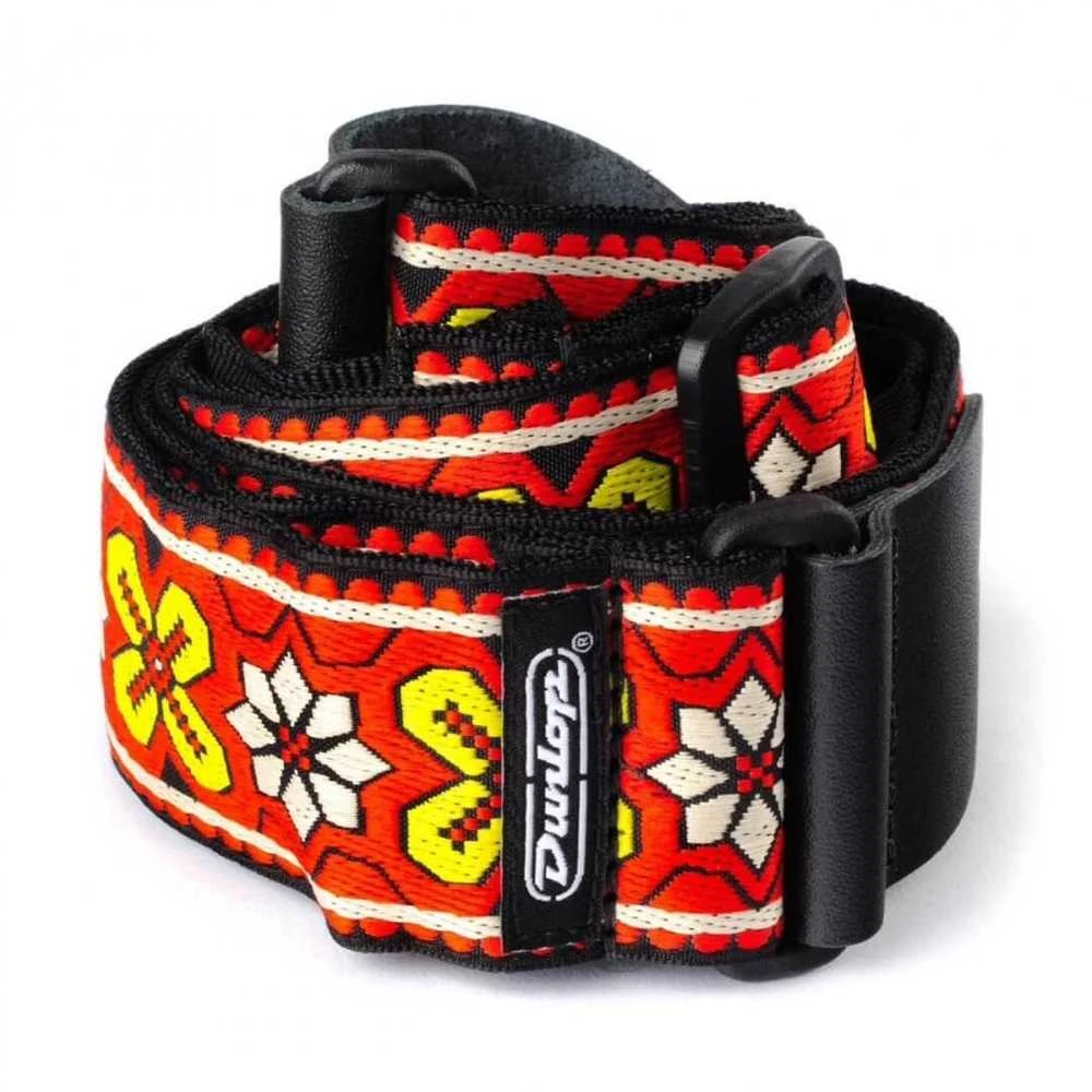 Gitaros diržas Dunlop Jacquard Avalon Raudona