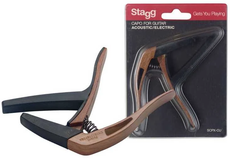 Kapodasteris Stagg SCPX-CU DKWOOD akustinei/elektrinei gitarai
