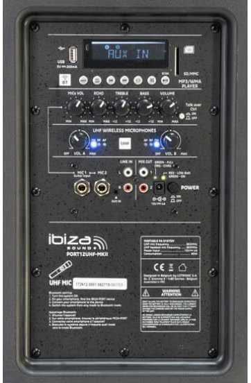 Nešiojama kolonėlė Ibiza PORT12UHF-MKII (350W)