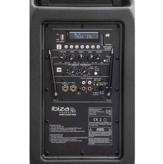 Nešiojama kolonėlė Ibiza PORT12VHF-MKII (350W)