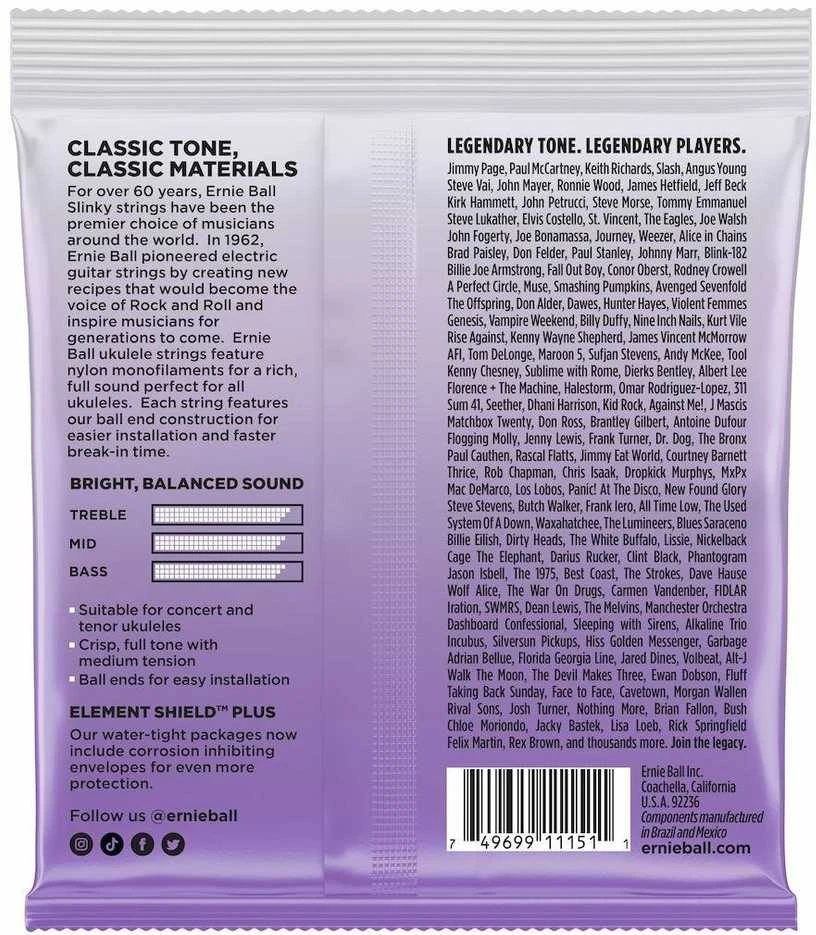 Stygos koncertinei/tenoro ukulelei Ernie Ball 2327