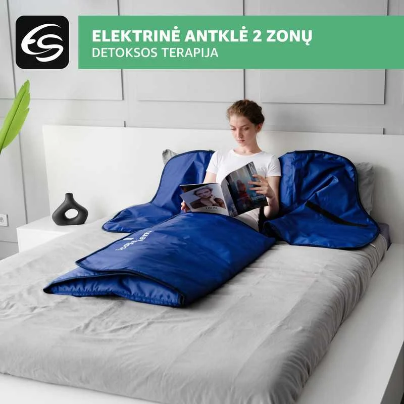 Ecosapiens Šildanti antklodė Infralight 2 zonų infraraudonųjų spindulių saunos antklode, šildomas antklodė, termo antklodė, 180x220cm