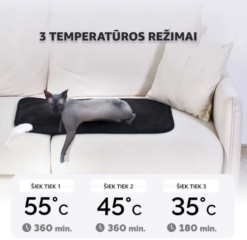 Ecosapiens Šildymo kilimėlis Mimi hot, katėms ir šunims, 50-80 cm, Universalus