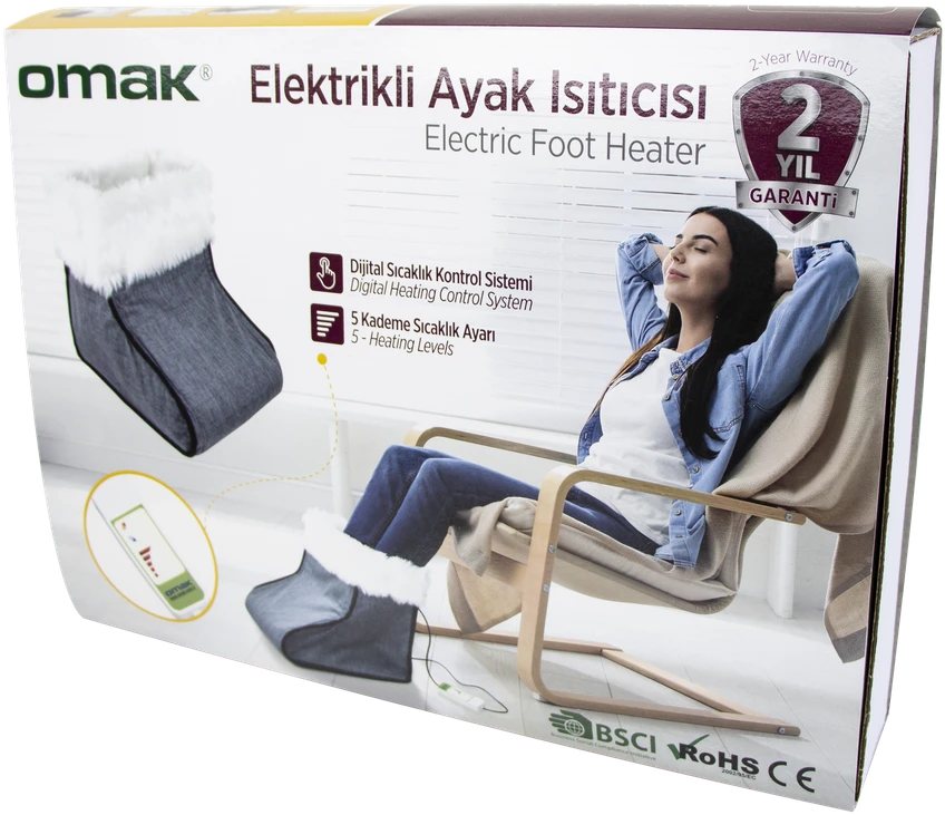 Kojų šildyklė OMAK elektrinis pėdų šildytuvas,