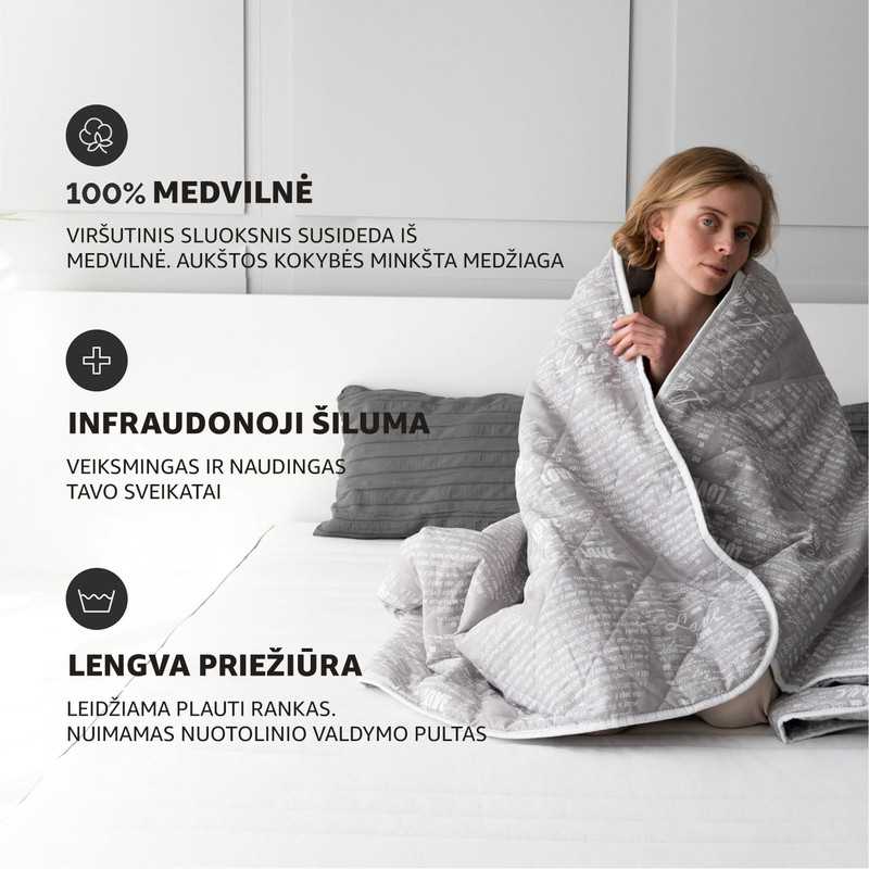 Šildanti antklodė EcoSapiens Pilkas