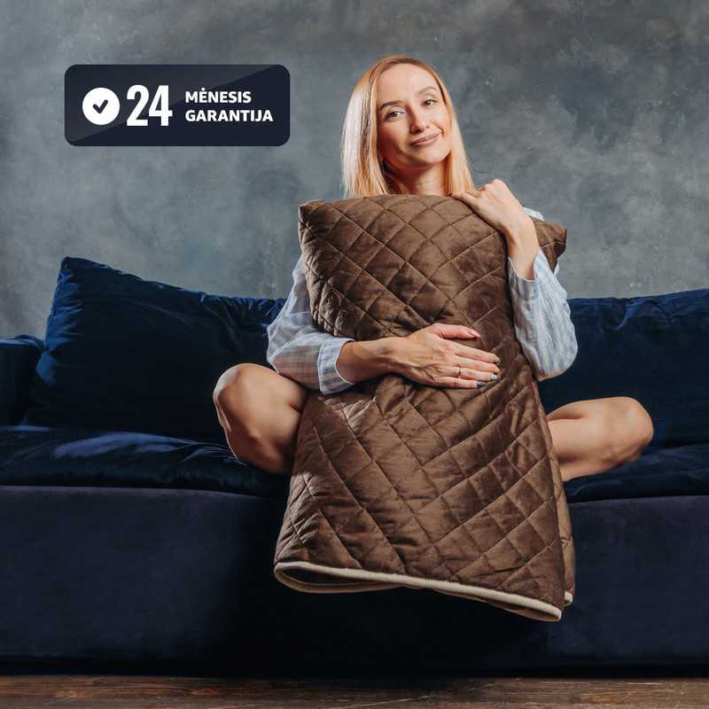 Šildanti antklodė Elektrinė antklodė 150x180 cm, Šildymo antklodė, 8 valandų laikmatis, 3 šildymo režimai, EcoSapiens Teddy