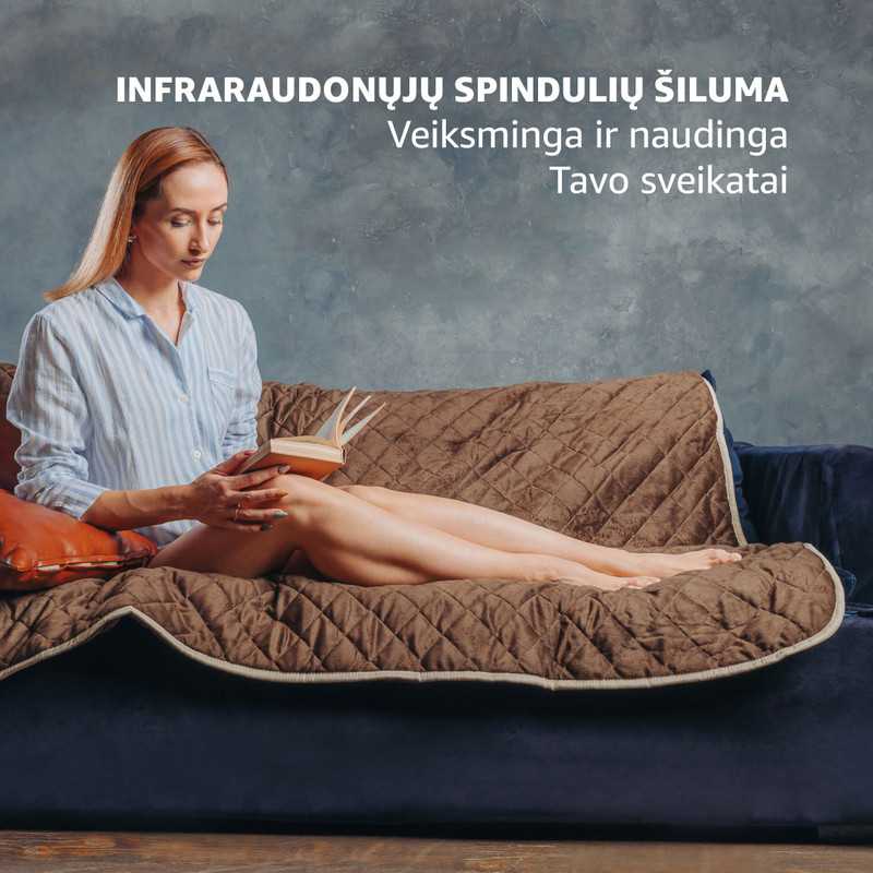 Šildanti antklodė Elektrinė antklodė 150x180 cm, Šildymo antklodė, 8 valandų laikmatis, 3 šildymo režimai, EcoSapiens Teddy