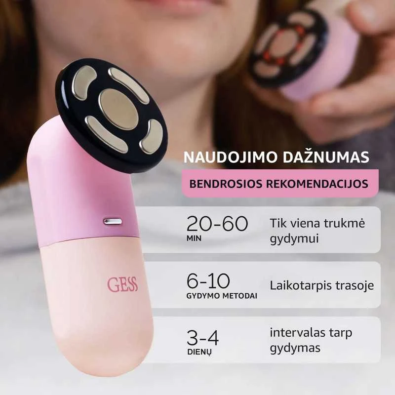 Veido masažuoklis su infraraudonųjų spindulių šildymu ir EMS, Gess Reisen