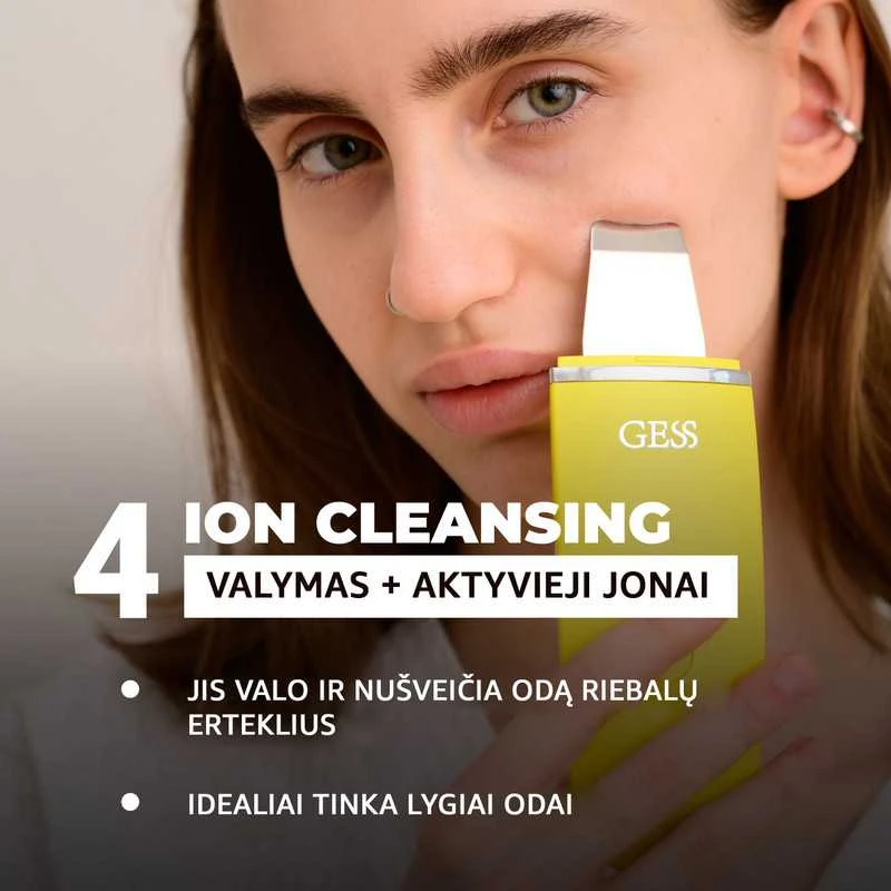 Veido valymo aparatas GESS Exotic Ultragarsinis 7 režimų šveitiklis, odos šveitiklis, ultragarsinis veido valiklis, joninis šveitimas veidui, odos valymo prietaisas, Valymo prietaisas, Anti Age