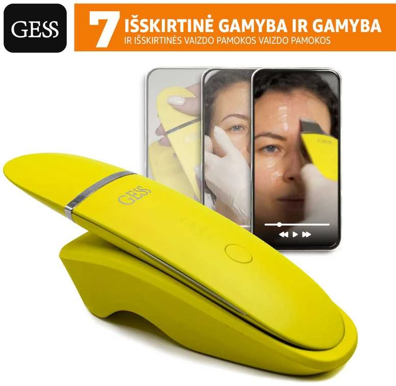 Veido valymo aparatas GESS Exotic Ultragarsinis 7 režimų šveitiklis, odos šveitiklis, ultragarsinis veido valiklis, joninis šveitimas veidui, odos valymo prietaisas, Valymo prietaisas, Anti Age