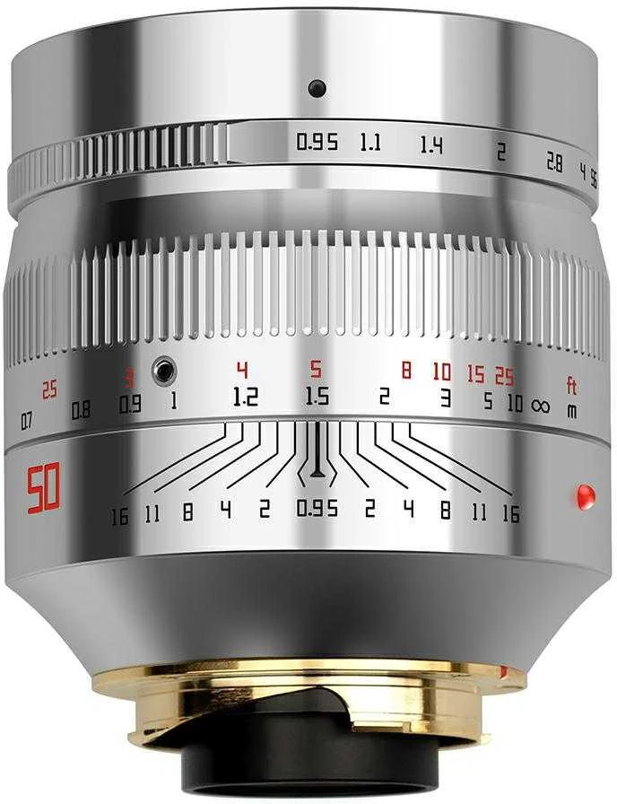 Objektyvas - TTArtisan 50mm F0.95 Leica M 11 elementų, F0.95, Sidabrinis