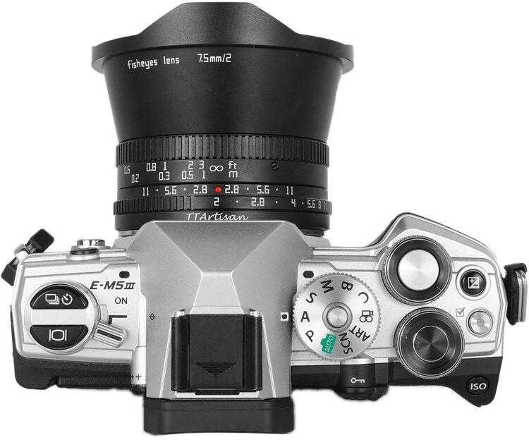 Kamera - TTArtisan 7.5mm F2.0 M43 Fisheye objektyvas, 180° matymo kampas