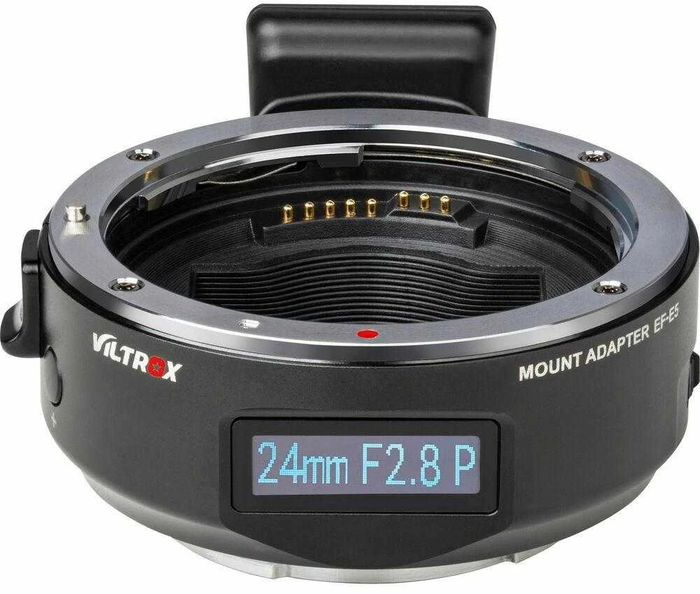 Viltrox EF-E5 adapteris su veikiančiu LCD ekranu