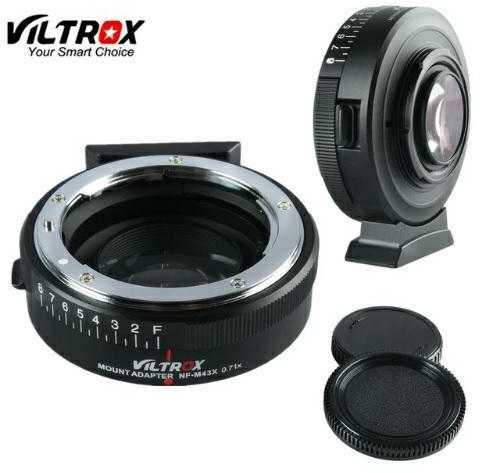 Fotoaparato objektyvo adapteris - Viltrox NF-M43X 0,71x objektyvo jungties adapteris